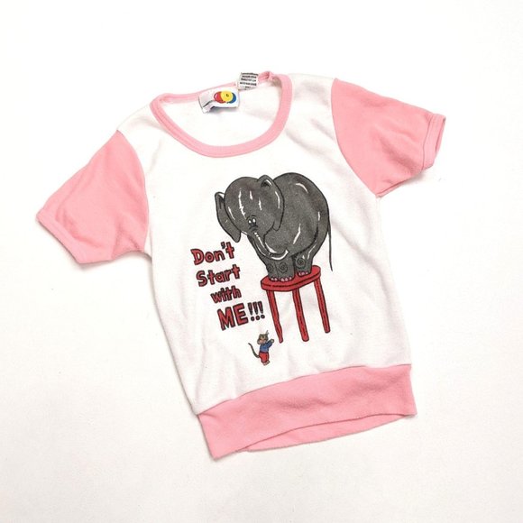 Vintage Pink Elephant Graphic T-Shirt Sz 3T - Picture 1 of 3